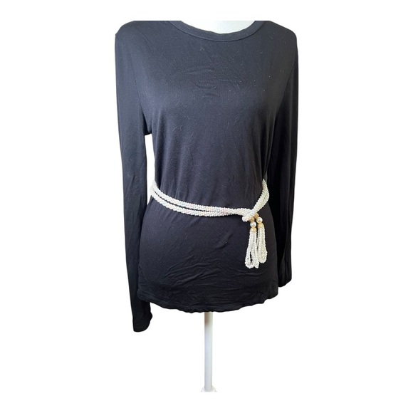 VTG Faux Pearl Beaded White Gold Rainbow Thread Tassel Strand Belt Sash Elegant - Picture 4 of 12